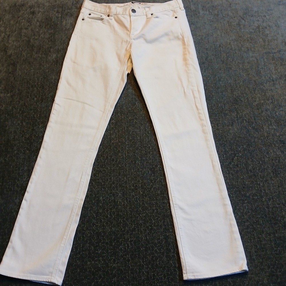 J.Crew Matchstick White Straight Leg Stretch Denim Jeans Size 29R / 8 Like New!